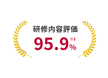 研修内容評価95.9%