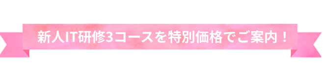 新人IT研修３コースを特別価格でご案内！